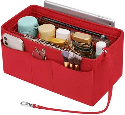Produktbild von Rote XL Handtas-Organizer mit mehreren Taschen und Innenfach