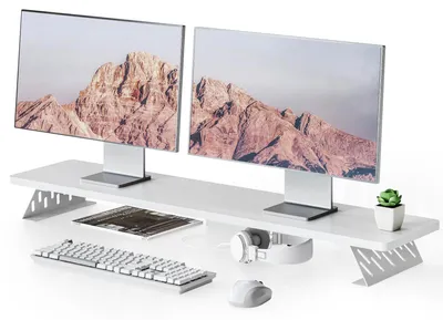 Zdjęcie produktu dla Stojak na monitory, przeznaczony dla 2 monitorów, wysokość 108 cm, maksymalne obciążenie 30 kg