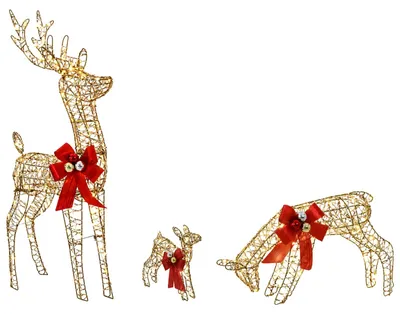 Productafbeelding van Kerstdecoratie rendierenfamilie 3 st 200 LED's Warmwit