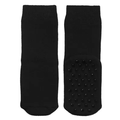 Produktbild von Kinder ABS-Socken aus Baumwolle Einfarbig: Noppen Schwarz Größe 18-19