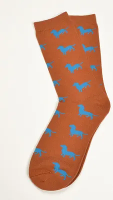 Produktbild von Krawattendackel Dackel-Socken verschiedene Farben, 2 Größen 407 Braun Dackel Blau 36 - 40