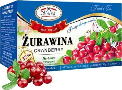 Zdjęcie produktu dla Malwa Herbata owocowa aromatyzowana żurawina 20x2g