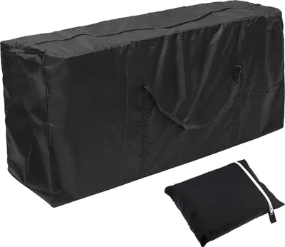 Produktbild von Aufbewahrungstasche Gartenauflagen Oxford wasserabweisend mit Tragegriff Schwarz 122x39x55cm | Gartenmöbel Kissen Weihnachtsbaum Lagerung