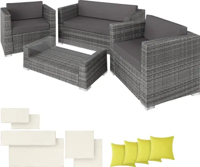 Obrázek produktu pro TecTake 403843, Venkovní, Šedá, 4 sedadlo/sedadel
