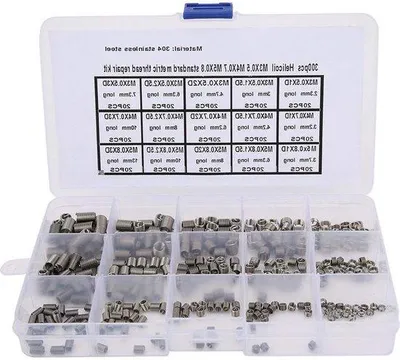 Image de Kit de 300 pièces d'outils de vissage en acier inoxydable - M3x05, M4x07, M5x08 - Kit de réparation pour vis.