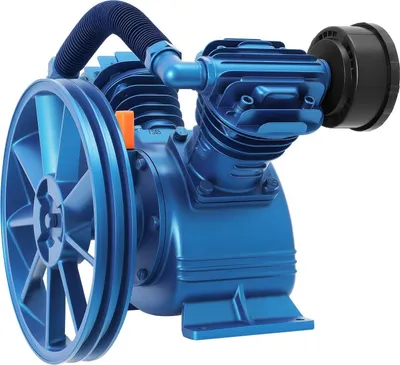 Obrázek produktu pro Hlava vzduchového kompresoru – V-0,6/12,5, 2 válce – 4 kW (5,5 HP) – 175 PSI (1,16 MPa) – 13,6–18,7 m³/h – dvoustupňové stlačování – modrá