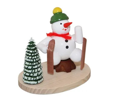 Produktbild von Miniaturfigur Schneemann mit Skiunfall Höhe 7,5cm NEU