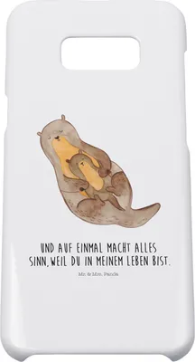 Produktbild von Mr. & Mrs. Panda Samsung Galaxy S8 plus Handyhülle  Otter Kind - Weiß - Geschenk, Tochter, Mama, Hülle, Familie, Handy, Case, Baby, Mutter, Cover