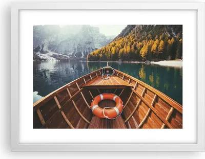 Produktbild von Gerahmtes Poster - Weißer Rahmen - £ódŸ Berge Kajak - 40x30 cm - Wand Bild - Wanddeko - Wandbilder - Kunstposter - Wandposter - Bilderrahmen - Bilder - Kunstdruck - Wanddekoration - P2WAA40x30-4981