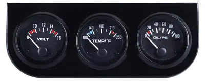 Image de Kit de trois jauges 3 en 1 pour voiture : voltmètre mécanique multifonctionnel et jauges de température d'eau et de pression d'huile pour voitures 12 V CC