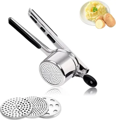 Produktbild von Edelstahl Kartoffelstampfer und Knoblauchpresse - Multifunktional - Spülmaschinenfest