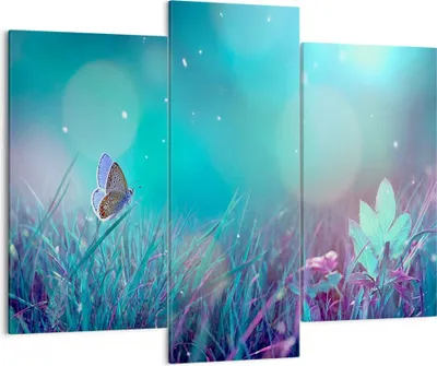 Produktbild von Bild auf Leinwand - Leinwandbild - Schmetterling Wiese Blume - 130x100cm - Wand Bild - Wanddeko - Leinwanddruck - Bilder - Kunstdruck - Wanddekoration - Leinwand bilder - Wandkunst - CB130x100-4077