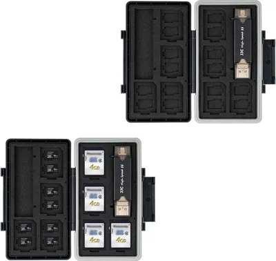 Zdjęcie produktu dla Wodoodporny schowek na 8 kart SD + 16 kart Micro SD wraz z czytnikiem kart