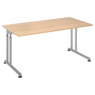 Produktbild von Schreibtisch C-Fuß 160x80cm Eiche/Silber