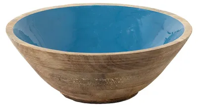 Zdjęcie produktu dla Clayre & Eef Misa dekoracyjna Ø 25x10 cm niebiesko brązowe drewno