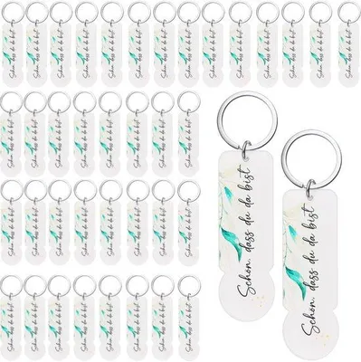 Image de Porte-clés avec pièces - 40 pièces en acrylique - Multicolores