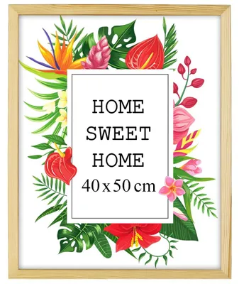 Obrázek produktu pro MG Design, přírodní rámy na obrázky, 40 x 50 cm – vyrobené z pravého dřeva s akrylovým sklem, vhodné k zavěšení i k postavení, pro fotografie, plakáty a puzzle
