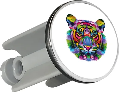 Produktbild von Huuraa Waschbeckenstöpsel Tiger Kopf Colorful 4cm höhenverstellbar Abflussstopfen Geschenkidee