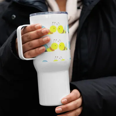 Produktbild von Mr. & Mrs. Panda thermosbecher Biene Liebe - Weiß - Geschenk, Kaffee-Thermobecher, Kaffee-to-go-Becher, Teetasse, Thermobecher, To-Go-Becher