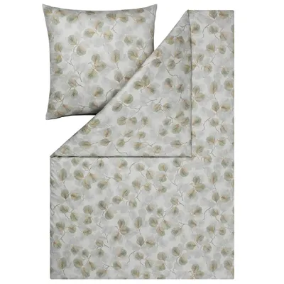 Produktbild von Estella LOESCHEN Atelier Mako-Interlock-Jersey Bettwäsche-Garnitur REBECCA Farbe khaki Größe 155x220 + 80x80 cm