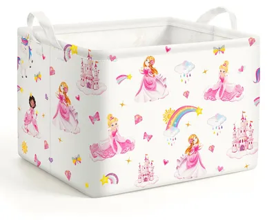 Faltbare Aufbewahrungsbox mit Griffen, 40x30x30 cm, Prinzessin