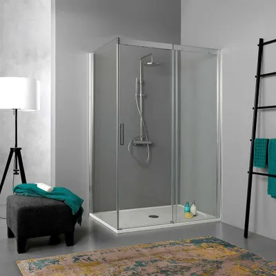 Produktbild von Moderne teilgerahmte Duschkabine 120x70 cm, Seitenwandanschlag rechts | Dream