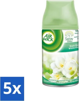 Image de Air Wick - Recharge désodorisant - Jasmin & fleurs blanches - vaporisateur automatique - 250 ml - pack avantage - 5 pièces