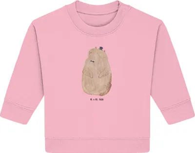 Produktbild von Mr. & Mrs. Panda Organic Baby Pullover Murmeltier 6. - 12. Monat - Baumwolle Pink - Geschenk, Anstand, Knigge, Lustige Sprüche, Bullover, Respekt, Freundlichkeit