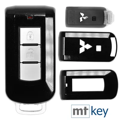 Produktbild von Auto Schlüssel Kunststoff Hülle ABS Plastik Schutz Cover Schwarz kompatibel mit Mitsubishi ASX L200 Outlander Pajero KEYLESS SMARTKEY