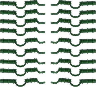 Image de Clips de fixation en plastique, 20 pièces, verts, pour 8 mm