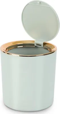 Image de Poubelle compacte en plastique avec couvercle, vert clair, 1 pièce, 14,3 x 15 cm