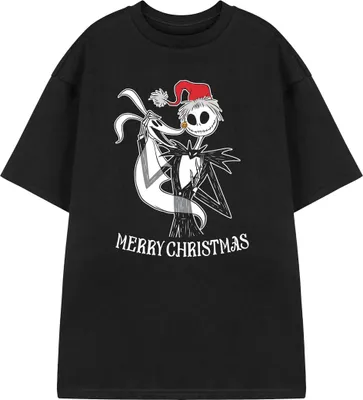 Produktbild von Nightmare Before Christmas - "Merry Christmas" T-Shirt für Herren/Damen Uni NS9778 (M) (Schwarz)
