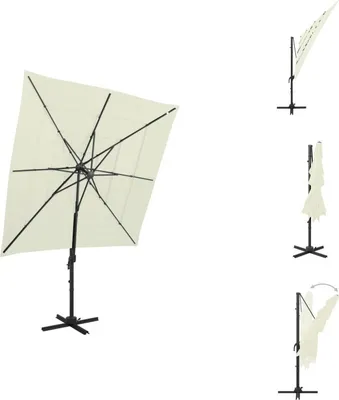 Zdjęcie produktu dla vidaXL Parasol z aluminiowym drążkiem 4-warstwowy w kolorze piaskowym 250x250 cm - Parasole i parasole przeciwsłoneczne
