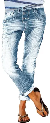 Productafbeelding van Dames Boyfriend Jeans met Elastische Taille