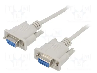 Image de 1 câble de 2 mètres, blanc, connecteur D-Sub 9 broches femelle, avec filtre anti-parasitage des deux côtés, pour carte mère d'ordinateur (AK-CO-04)