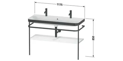 Produktbild von Waschtischset HAPPY D.2 PLUS 1175x490mm ein Hahnloch taupe supermatt ein Hahnloch taupe supermatt