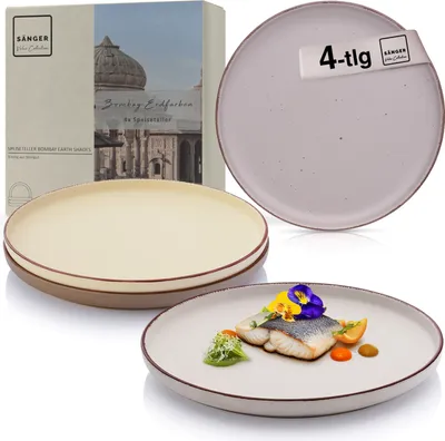 Produktbild von SÄNGER Steingut Speiseteller Bombay Erdfarben 4 teilig