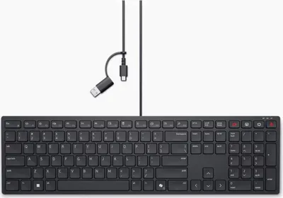 Zdjęcie produktu dla DELL Przewodowa klawiatura do współpracy Pro — KB525C - czeska/słowacka (QWERTZ), Pełnowymiarowy (100%), Przewodowa, USB, Plunger key switch, QWERTZ, Czarny