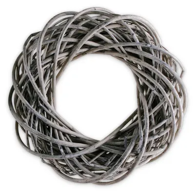 Produktbild von Weiden-Kranz grau 20 cm zum Basteln Tür-Kranz Boho Tisch-Deko