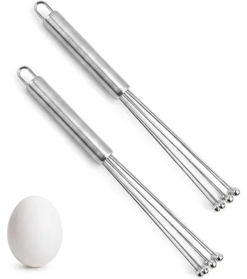 Produktbild von Schneebesen-Set - 2 Stück aus rostfreiem Edelstahl - Zum Kochen, Mischen und Schlagen in der Küche