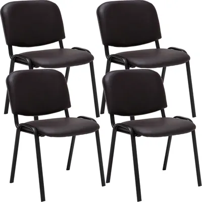 Produktbild von 4er Set Besucherstuhl HLO-CP111 Kunstleder  braun