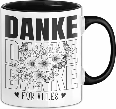 Produktbild von Danke Für Alles Tasse Geschenk Dankeschön Kleinigkeit (Schwarz)