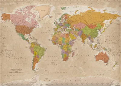 Produktbild von Weltkarte XXL Poster Vintage MAPS IN MINUTESÙ 140 x 100 cm