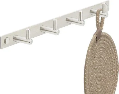 Obrázok produktu pre Vešiak na odevy z nehrdzavejúcej ocele – vešiak so 4 háčikmi, dĺžka 310 mm