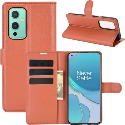 Produktbild von Schutzhülle für OnePlus 9 Case Handy Hülle Cover Case Schutztasche Wallet Klapptasche, Farbe:Braun