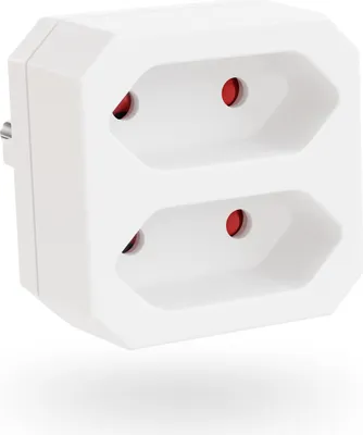 Zdjęcie produktu dla greate podwójna wtyczka do gniazda 2gang do maks. 1100W - adapter podwójnego gniazda, podwójne gniazdo