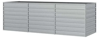 Produktbild von Hochbeet Pflanzkasten 240x80x77 cm aus verzinktem Stahl in Silber
