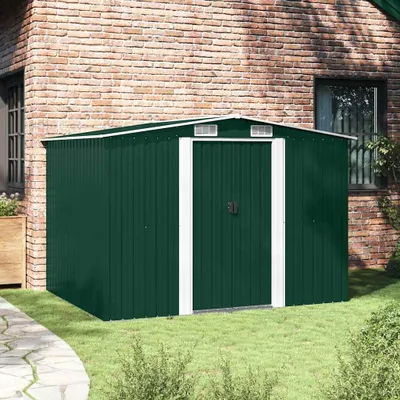 Produktbild von vidaXL Gartenschuppen Grün Metall 257 x 205 x 178 cm