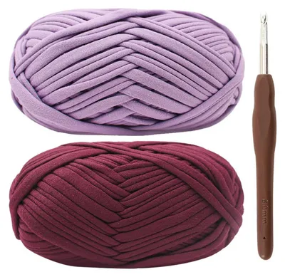 Immagine prodotto di Maglietta in filato acrilico Garn, 2 gomitoli da 100g, colore lilla, da utilizzare con un uncinetto da 6 mm