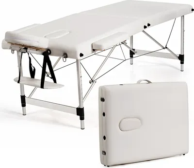 Produktbild von COSTWAY Massagetisch Alu, 2-Fach faltbares tragbares Massagebett mit Tragetasche 250kg 70cm großen Liegefläche